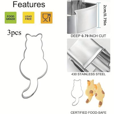3pcs Cute Cat-Shaped Cookie Cutter for Christmas - Suitable for Baking During Holiday Baking, And Pet Baking