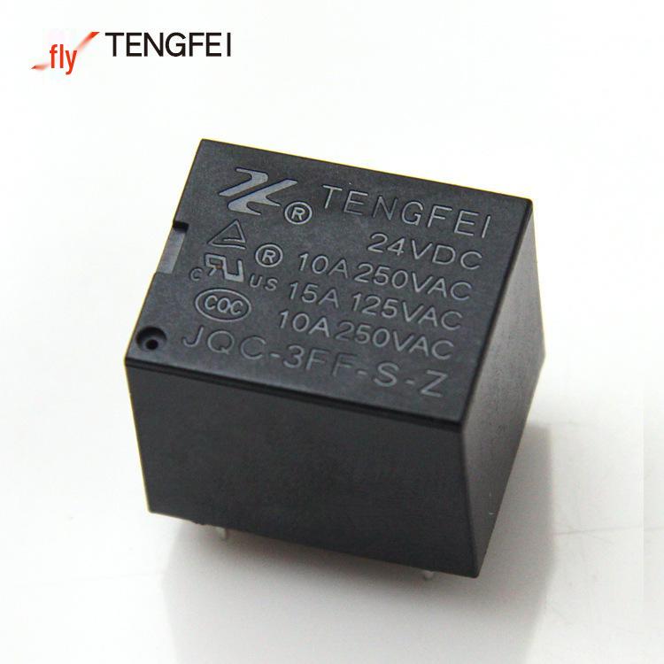 Tengfei JQC-3FF-Z 5-Pin DC Relay, 5V/9V/12V/24V, 10A Changeover