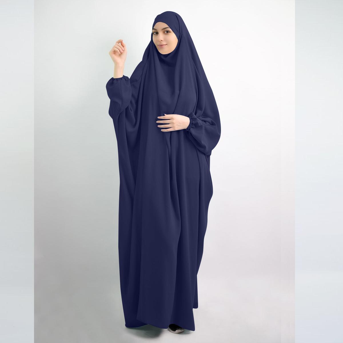 

Мусульманское женское платье с капюшоном Абая, молитвенная одежда, хиджаб, длинные веревочные комплекты, полное покрытие, платье для Рамадана, абайя, исламская молитва Ид