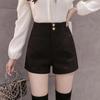2026 Spring/Autumn High Waist Black Bootcut Bottoms: Slimming Petite Casual Base Layer Shorts
