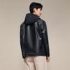Septwolves Men's Detachable Hood Sheepskin Leather Jacket