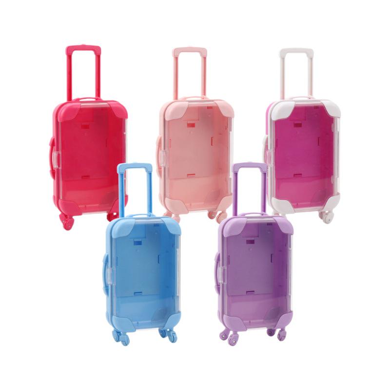 Transparent Pretend Play Makeup Trolley Case with False Eyelash Storage