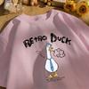 Retro Duck We Are A Creative T Shirt Unisex Summer All-Match Tee O-Neck Fashion Short Sleeve Cotton Loose Unisex Colour T-Shirts
