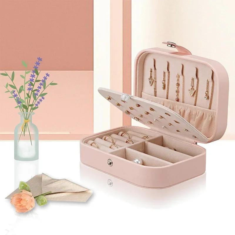 Jewelry Box Jewelry Organizer Portable Travel Jewellery Case Locket Necklace Lipstick Earring Ring Holder for Woman Accessories