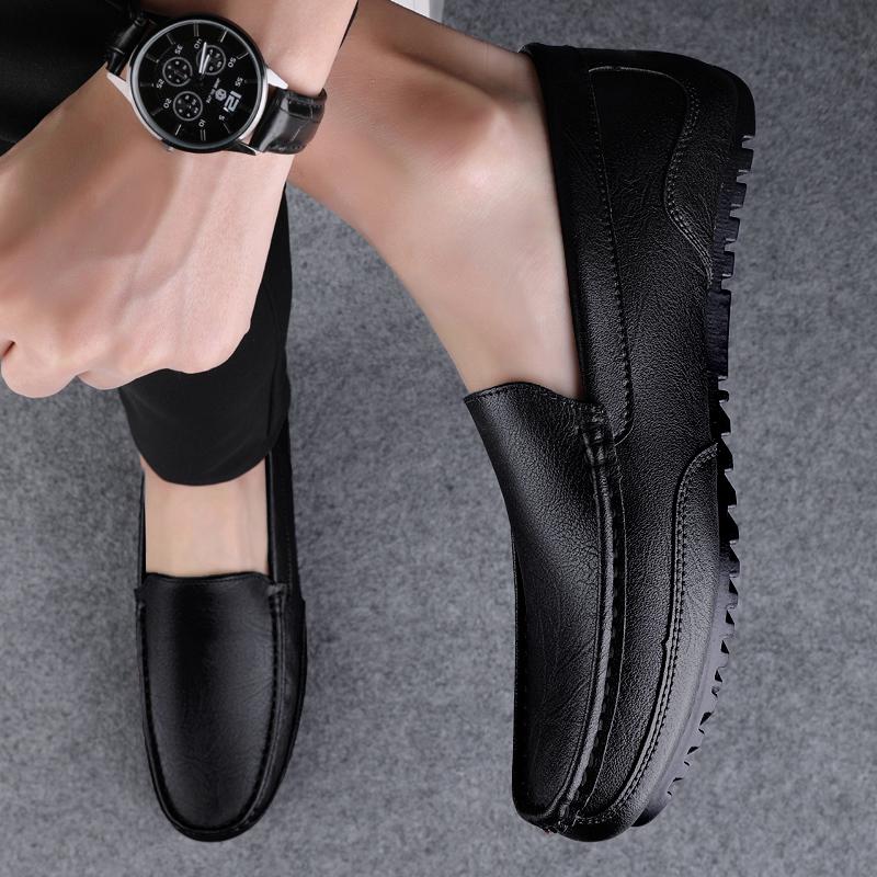 Penny Loafers Men Casual Shoes Luxury Handmade Leather Business Dress Shoes Slip On Flats Man Moccasins Mens Driving Shoes