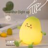 Mała zielona lampka LED z silikonu w kształcie mango: Ładowanie USB, Timer, Ściemnianie dotykowe, Miękkie światło do karmienia dziecka i ochrony oczu.
