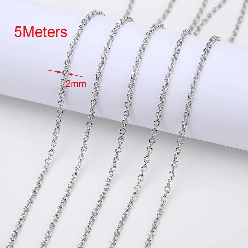 

2 5 meters PVD Never Fade Stainless Steel Link Chains Bulk Extension Chains Necklace Lot for Bracelet Supplies Jewelry Making