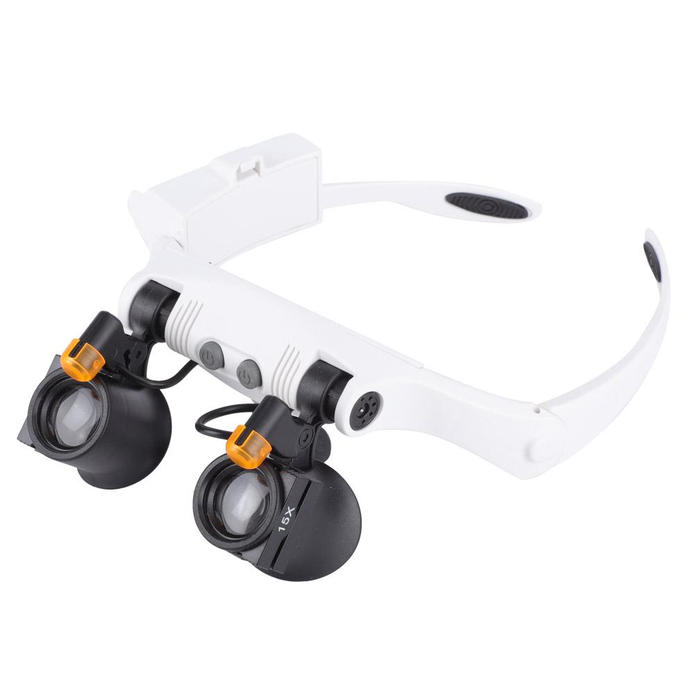 LED-lampa 21 Kombination Huvudband Förstoringsglas Förstoringsglas med Utbytbar Lins