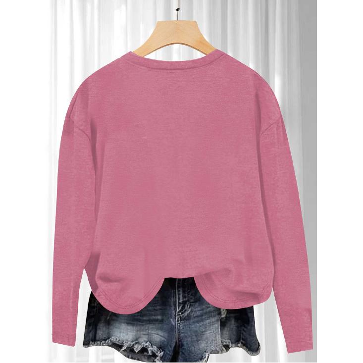 Plus size women's long sleeve T Shirt Ink brush painting of cherry blossoms in traditional Chinese style Daily outfits for home, going out,