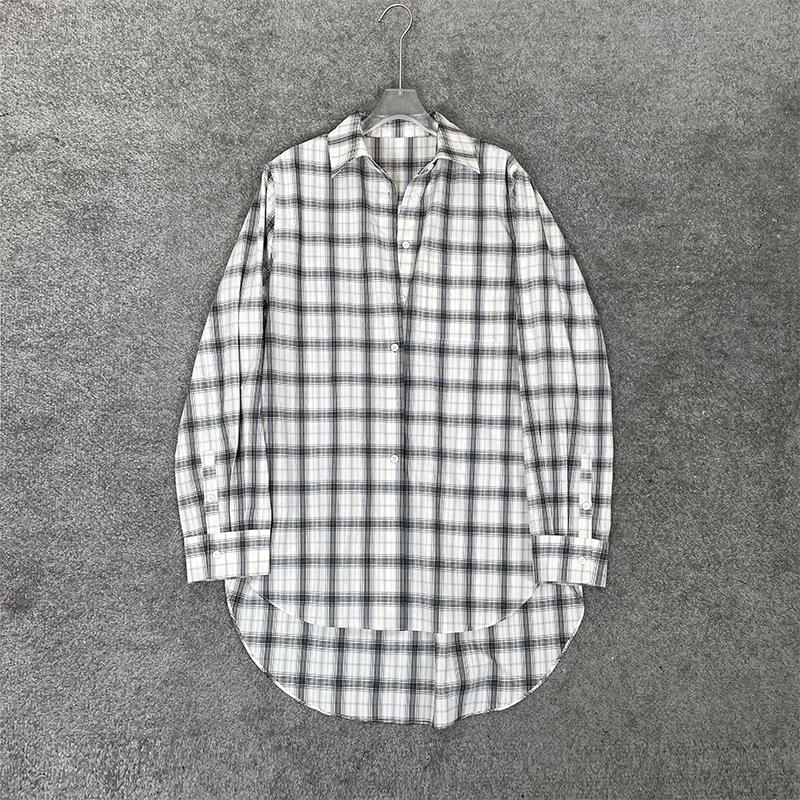 

Celebrity-Style Retro Plaid Casual Loose Long Shirt - Korean Lazy Style Top [Clearance, No Refunds] Extra Small
