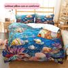 Ocean Fish Pattern Bedding Quilt Set  Home Decoration  Gift (1 * Duvet Cover + 2 * Pillowcase  Without Core)