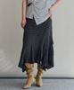 Maja Asymmetrical Ruffle Dot Flare Long Skirt