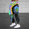 Pantaloni Jogger cu Imprimeu pentru Bărbați cu Design Dragon Chinezesc Alb și Gri, Pantaloni de Trening Casual Streetwear