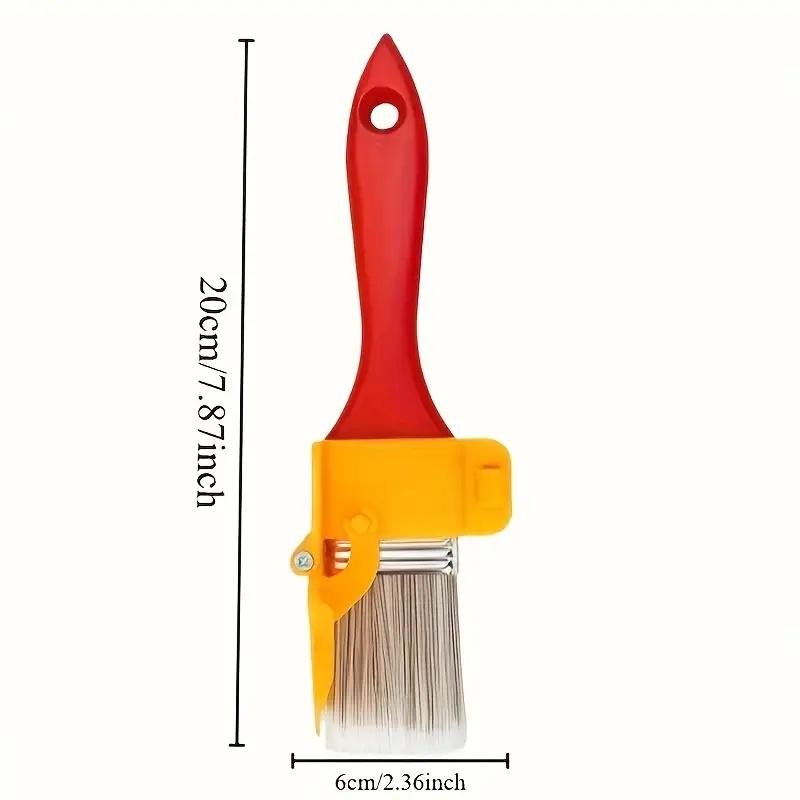 1Pc Durable Paintbrush Portable Edge Color Separation Paintbrush Not Fall Off Wooden Handle Two-color Finishing Brush Tool