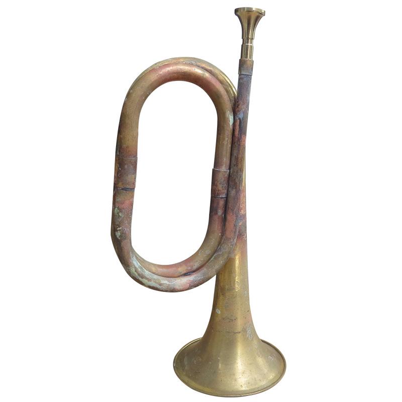 Antique BMQALS Military Bugle: Retro Horn for Drum & Bugle Corps