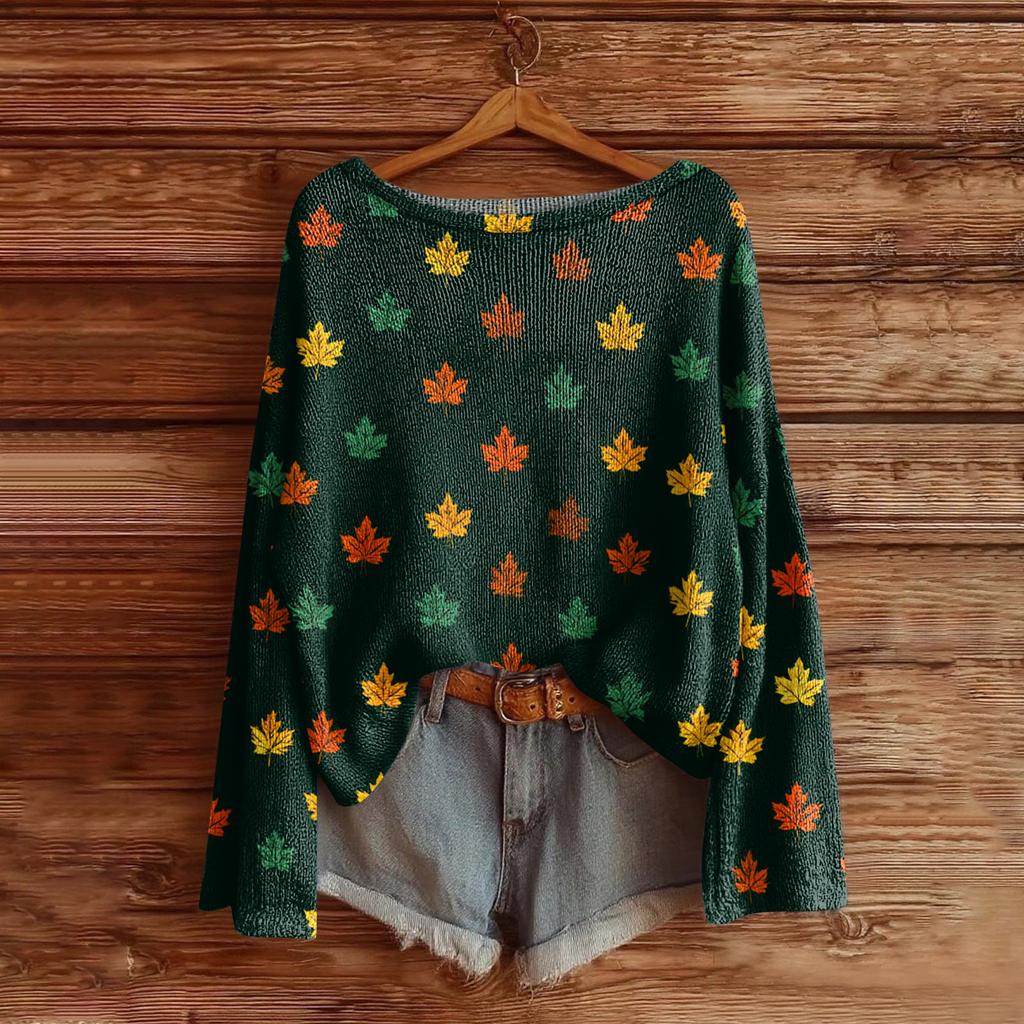 Women's Fashion Long Sleeve Christmas Snowman Snowflake Print Jacket Cardigan