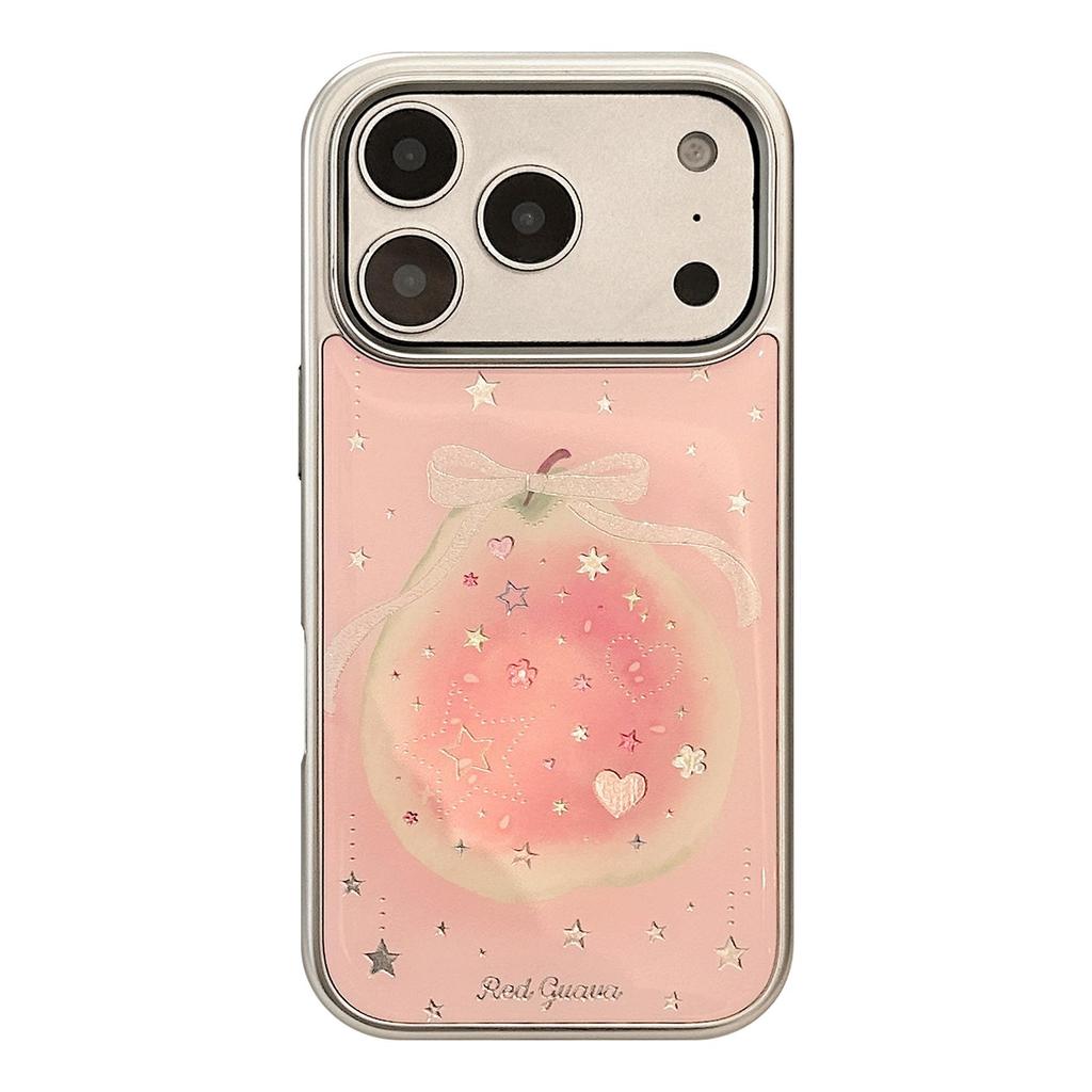 Creative Colored Diamond Pink Guava Phone Case for iPhone 16, iPhone 17, iPhone 17 Pro Max
