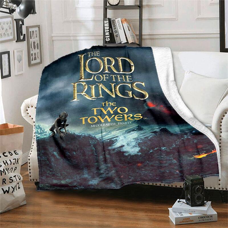 1pc Middle earth Family: Two Towers Edition Cartoon Blanket,Portable Throw for Travel & Camping, All Season Cozy Blanket,Ideal Gift