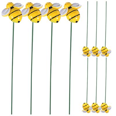10 Pcs Little Bee Flower Arrangement Patio Stake Decor Garden Decoration Metal Planter Yard Sign Stakes Pot