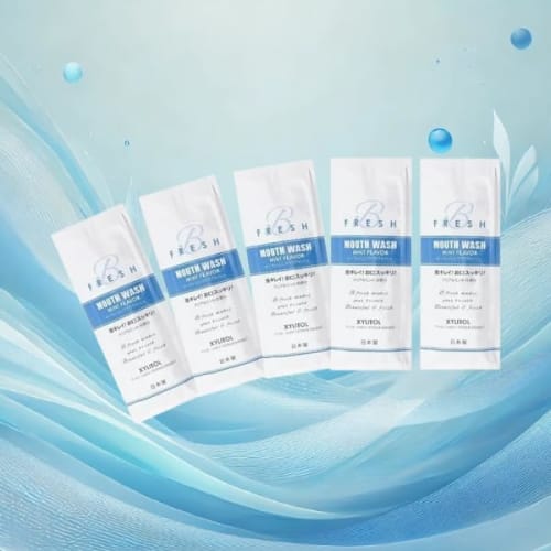 

Set of 100 Bee Fresh Mint Mouthwash Refills, Individually Wrapped, Made in Japan, Mint, for Professional Use, Portable, and Fresh Breath. 10ml Singl