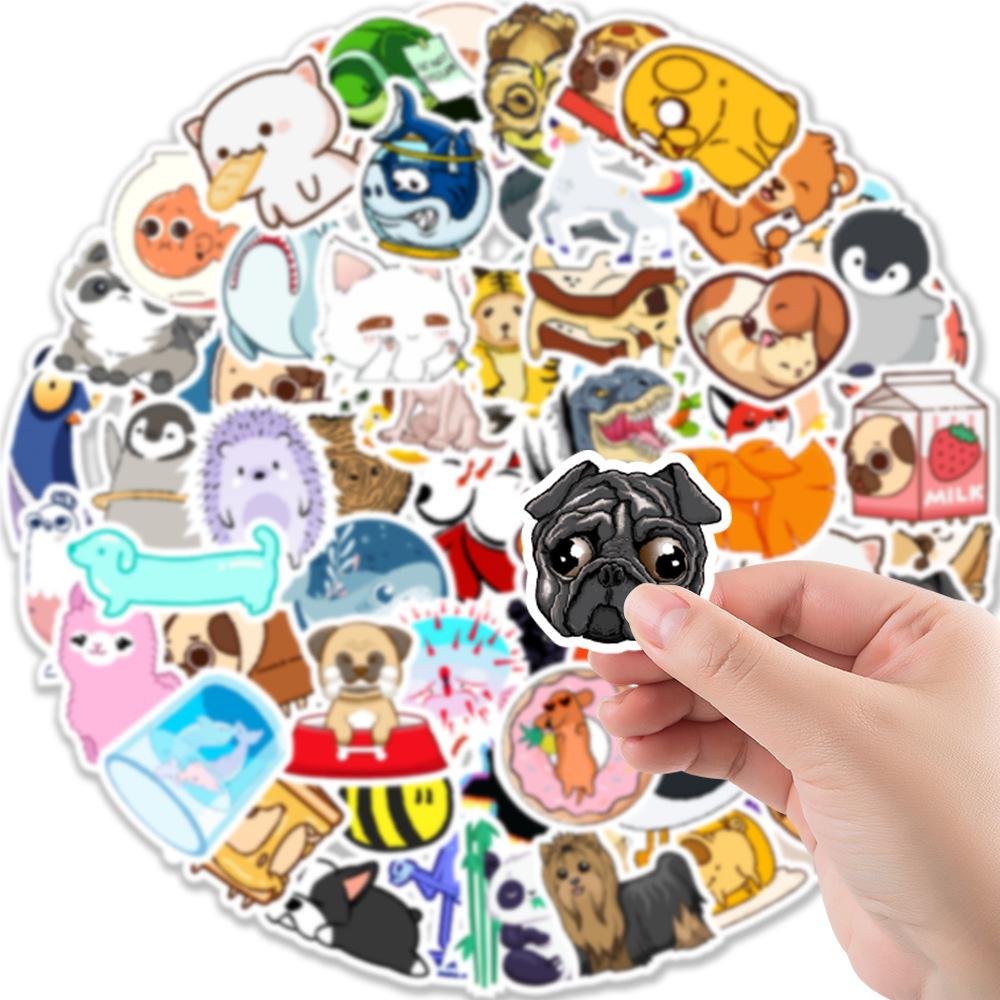 100 Small Animals Cartoon Cute Laptop Skateboard Water Cup Suitcase Doodle Decoration Stickers
