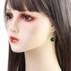 Lady Green Bead Fashion Design Korean Jewelry Accessories Zinc Zinc Alloy Ear Buckle Women Hoop Earrings