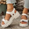 Fashion Women Sandals Plus Size Solid Color Platform Shoes Women Fashion Back Strap Open Toe Sandals Woman Summer Thick Bottom Sandalias