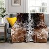 Cow Skin Texture Series Digital-printed Polyester Bedroom Velvet Flannel Cover Blanket Fleece Soft Sofa Cover Blankets for Beds