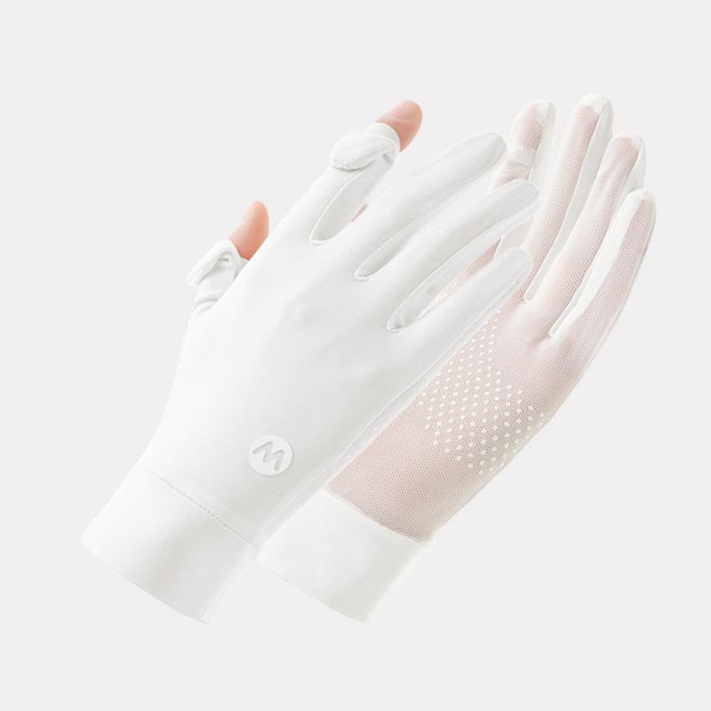Sunscreen Gloves for Women In Summer UV Driver Ice Silk Touch Screen Outdoor Anti Slip Bicycle Driving and Riding Thin Model