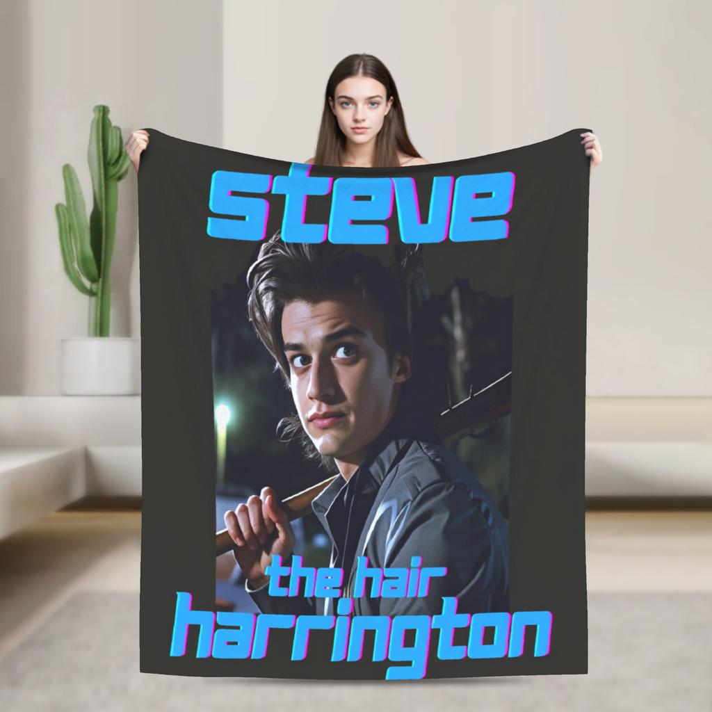 Steve Harrington Blankets Soft Funny Plush Throw Blanket For Kids Bedroom Flannel Bedspread Bed Cover