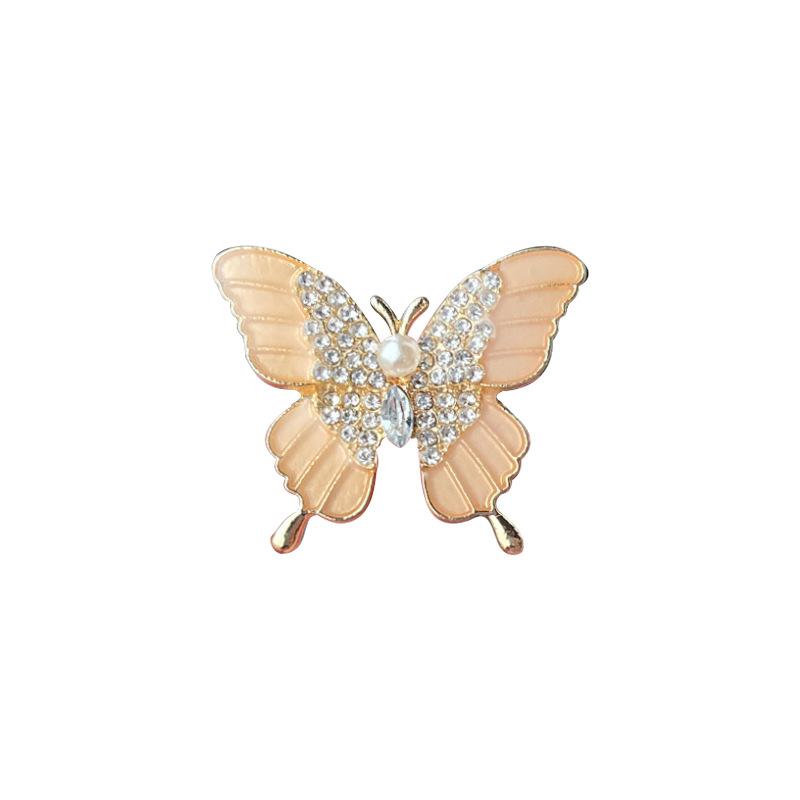 Diamond-Encrusted Pearl Butterfly Brooch, High-End Women'S Luxury Temperament Corsage Accessories, Fashion Suit Sweater Pin Buckle