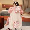 Kids Flannel Pajamas Set Boys Girls Warm Long Sleeve Top And Pants Sleepwear Winter Home Nightwear