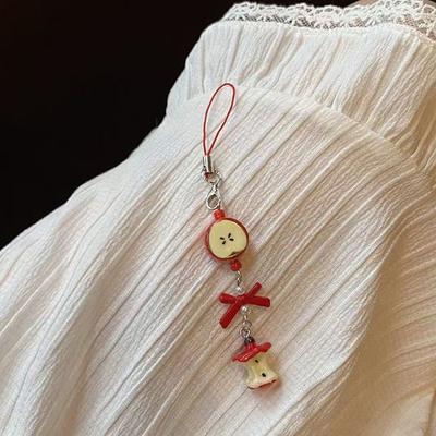 Lindo Colgante para Móvil de Flor de Estrella Kawaii Cerámica con Cuentas Lanyard para Móvil Decoración de Bolso Colgante para Cámara Llavero
