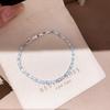 Elegant Light Blue Zirconia Star Bracelet: Fresh and Sweet Rectangular Clasp Jewelry for Women