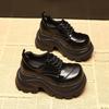 Women's Platform Shoes Thick Soled Inner Height Increasing Women's Shoes 9cm Small Leather Shoes Women's Autumn New Single Shoe