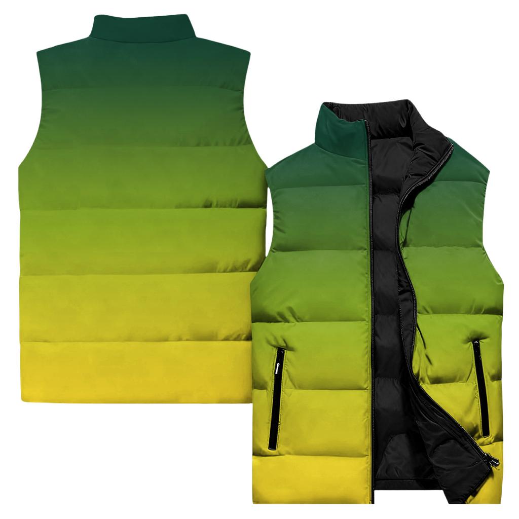 Ladies' Casual And Fashionable Sleeveless Vest Gradient Color Printing Cotton Jacket