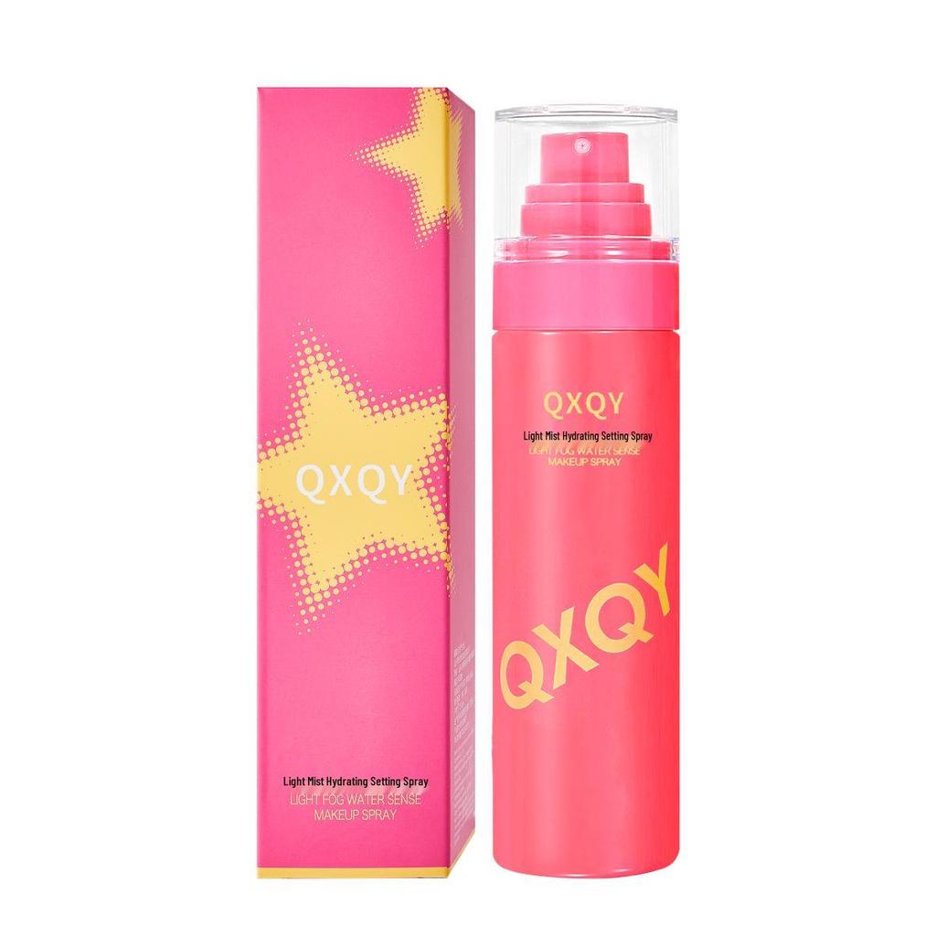 QXQY Light Mist Setting Spray: Waterproof, Sweatproof, Long-Lasting, No Smudge/Cake, Fast-Drying, Portable for Students.