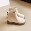 Girls Leather Boots Round-toe Children Chelsea Boots Non-slip Fashion Kids Black Brown Short Boots Simple Anti-Slippery 2024 New