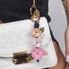 Handmade Flower Pu Leather Pendant Lotus Bag Pendant Lovely Leather Keychain  Car Accessory