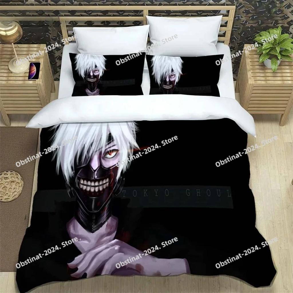 Japanese Fashion Anime Digital Beding Set Printed Bed Linen Set With Pilowcase Bed Soft Duvet Cover Single Double Quen Super King-Sized Dimensionsd
