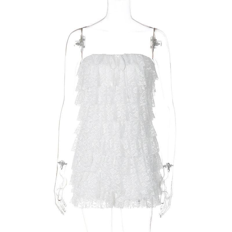 

Приталенный шерстяной комбинезон без бретелек, облегающий топ-труба, шерстяной комбинезон для женщин White S