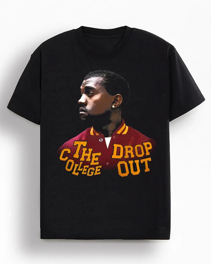 The College Dropout Kanye West Grafik Boxy Vintage Shirt Streetwear Y2K