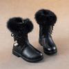 Botas Women Winter Boot 2024New Medium Large  Fashion Girl Shoessweet Princess Boots Thickened Warm Cotton Boot Child Snow Boot