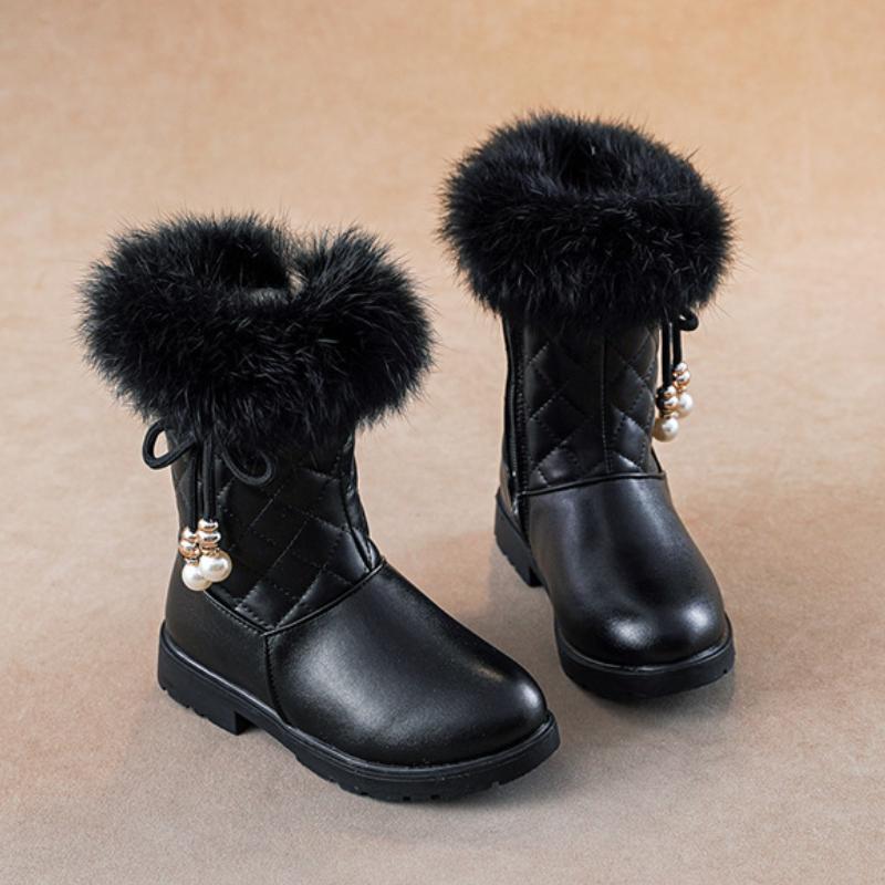 Botas Women Winter Boot 2024New Medium Large  Fashion Girl Shoessweet Princess Boots Thickened Warm Cotton Boot Child Snow Boot