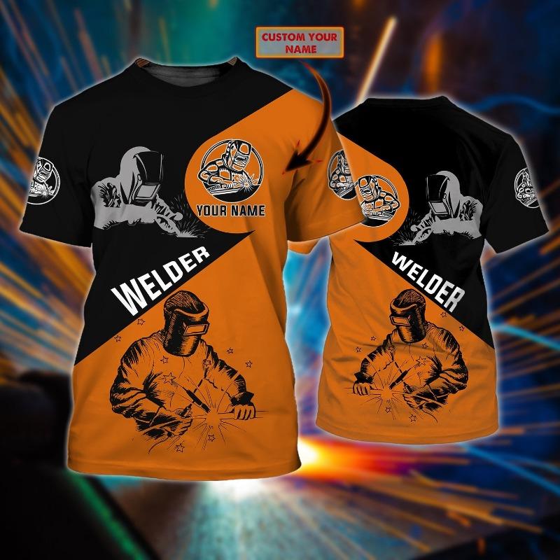 

Fashion Personalization Name Men s T-Shirts Funny 3D Print Welder Uniform Casual O-neck Short Sleeve Top Hip Hop Trend Loose Tee 4XL