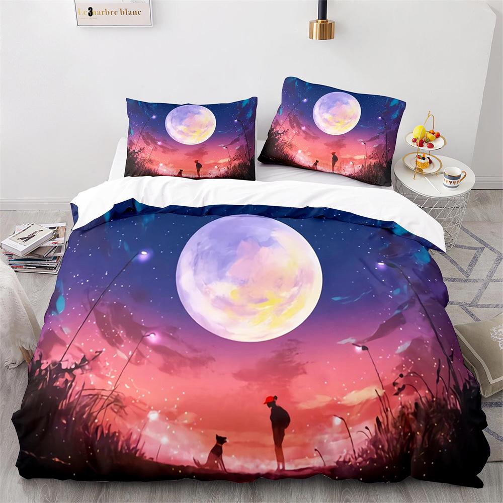 Oil Painting Duvet Cover Set Colorful Paint Of Flowers Cloud For Kids Boys Teen Decorative Polyester Bedding Set With Pillowcase