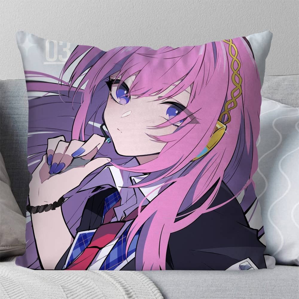 Megurine Luka Virtual Singer Pillow Case Fashion Square Pillowcase Bedroom Sofa Room Ins Decoration Leisure