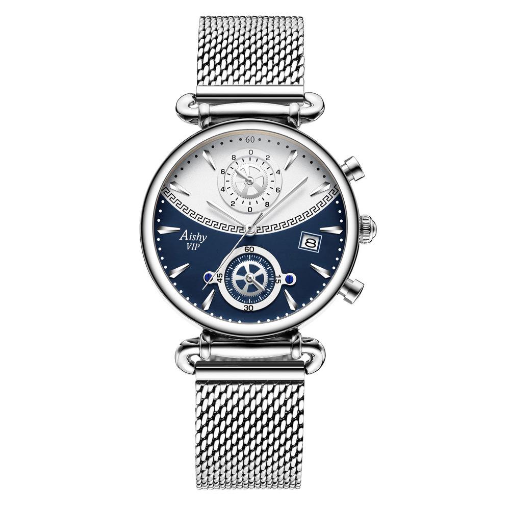 Aishy Waterproof Stainless Steel Couple Quartz Watches - Hot-Selling New Model for Students