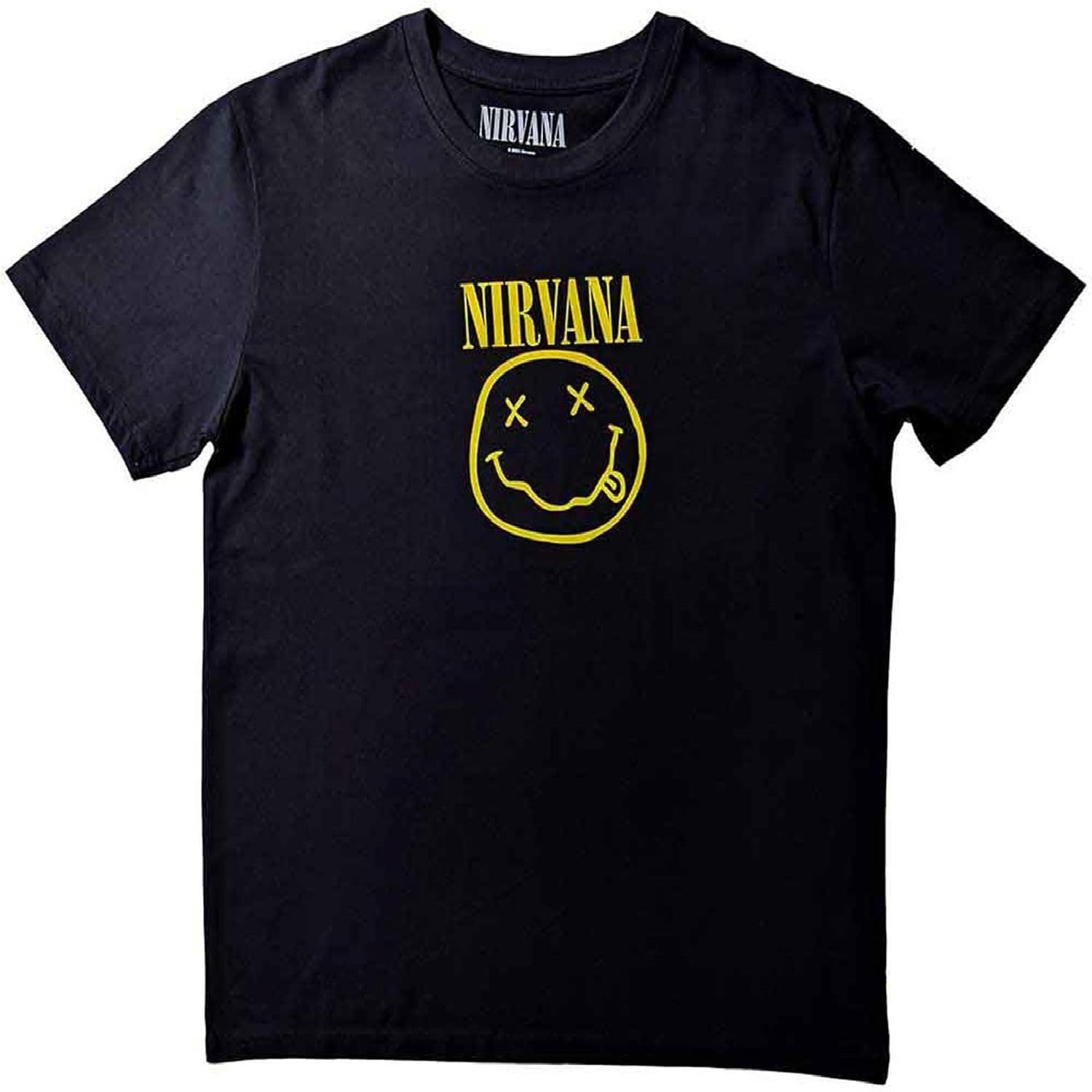 Футболка Nirvana Цветок Нюхающий Логотип Группы Nevermind Официальная Мужская Черная Размер XL S