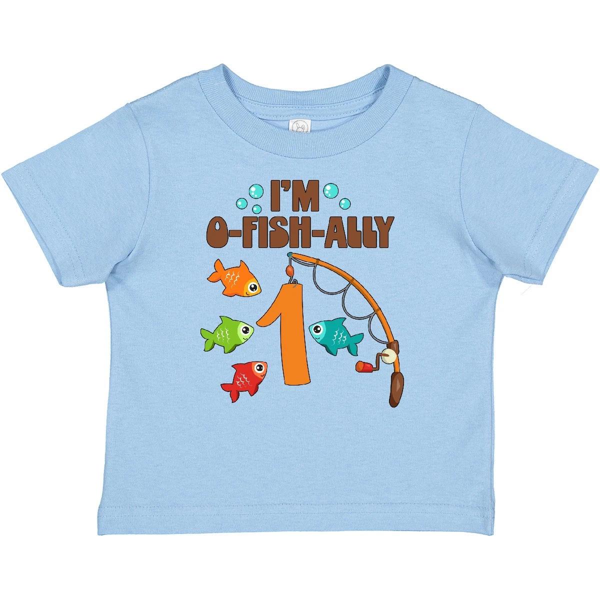 Inktastic I m O-Fish-Ally One!- Fishing Birthday Baby T-Shirt Birthdays First 1 160